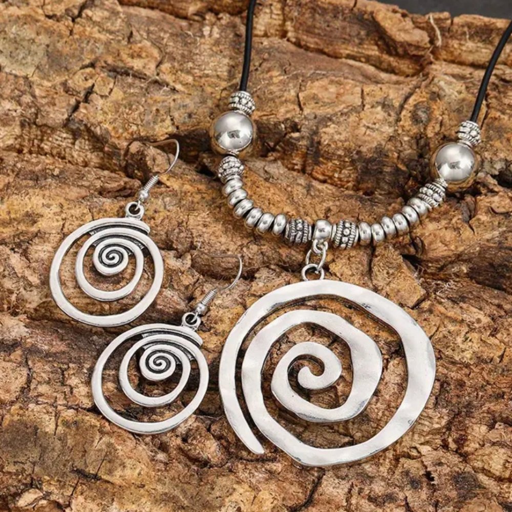 BOHO style necklace and earrings